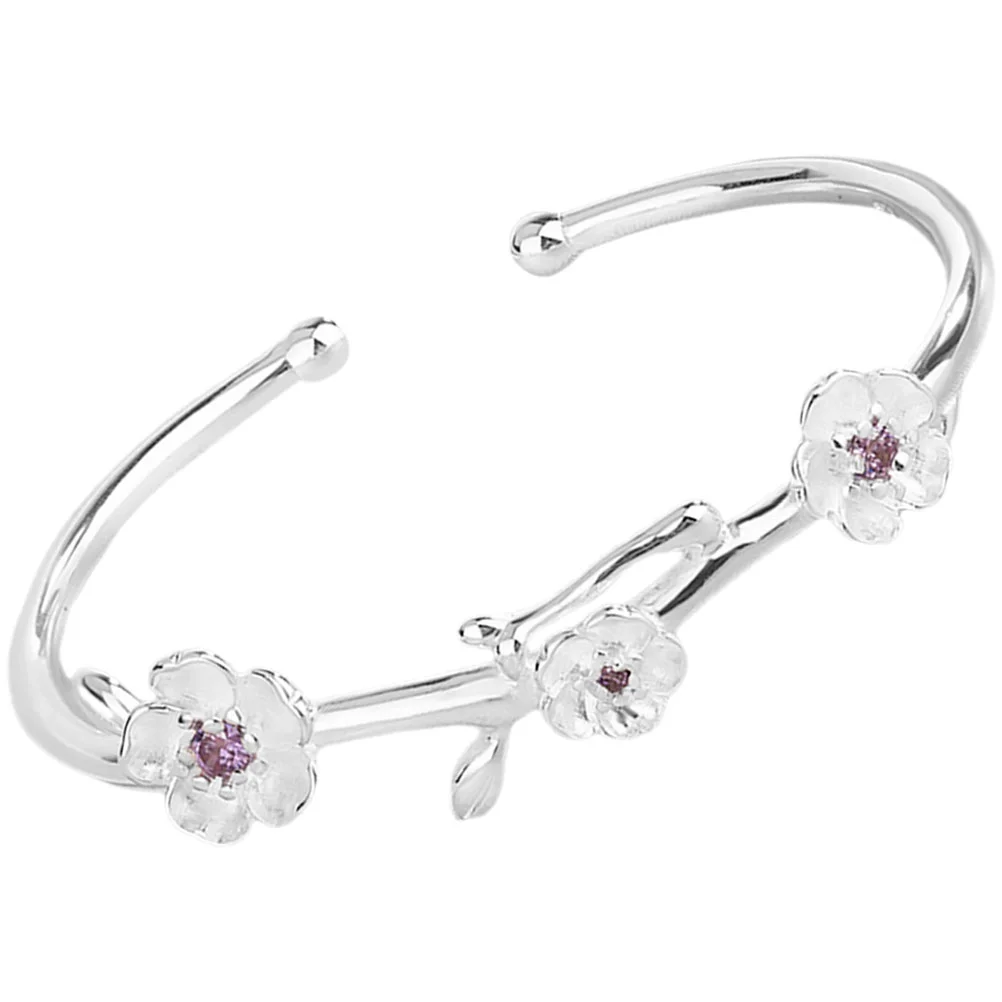 

Adjustable Bangles Floral Bridal Wrist Bangle Barcelets Opening Bracelet Bling Open Metal Rhinstone Flowers Bracelets Diamond