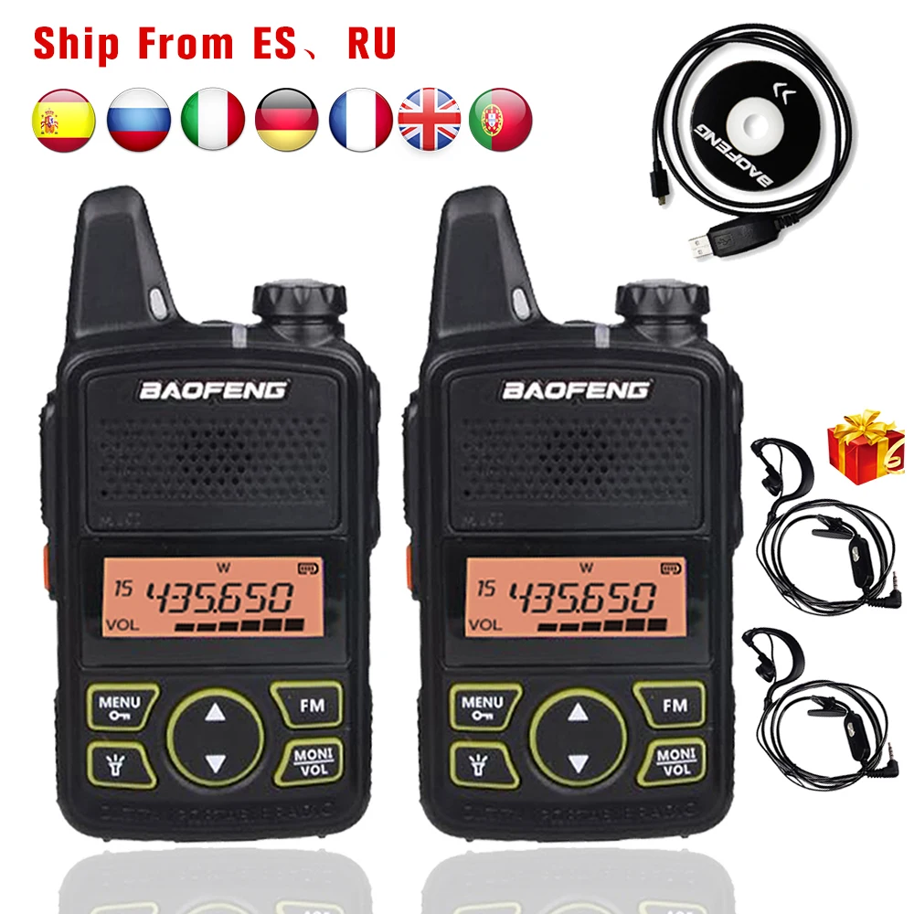 Mini Two-way Radio Baofeng BFT1 Walkie Talkie T1 Portable Ham Radio HF Transceiver BF-T1 Handy Kids UHF Radio Wireless Intercom