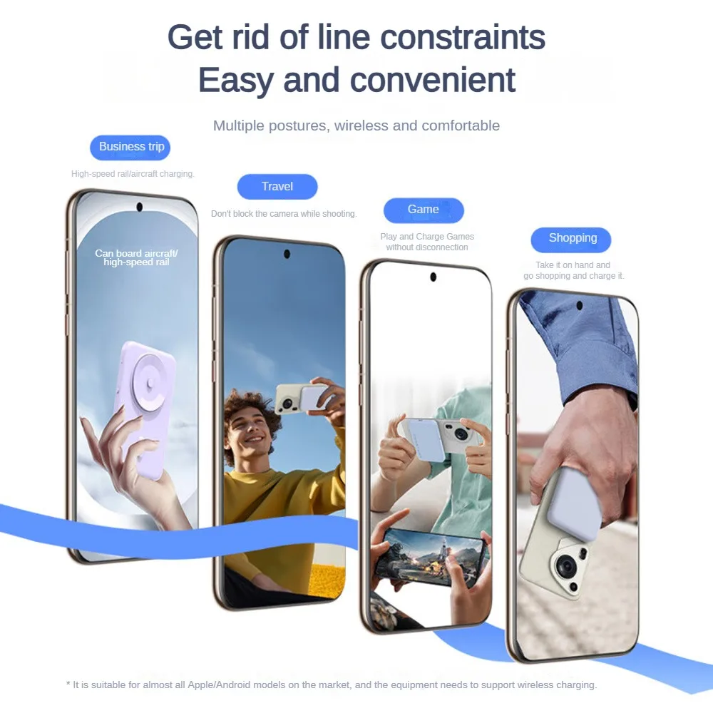 Портативное зарядное устройство на присоске для Apple Android