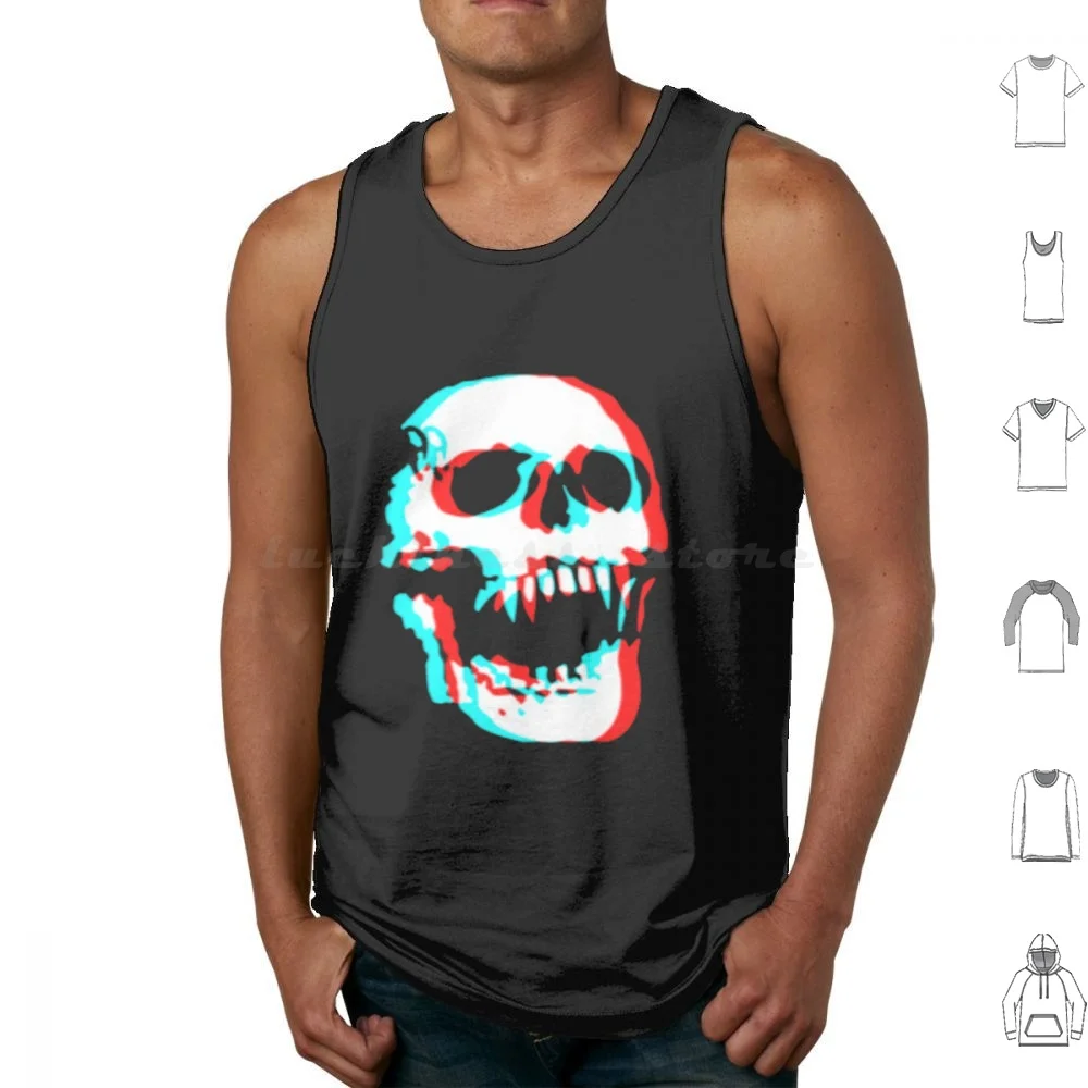 

3D Vampire Skull Tank Tops Vest Sleeveless Goth Skeleton Vampire Skull 3D