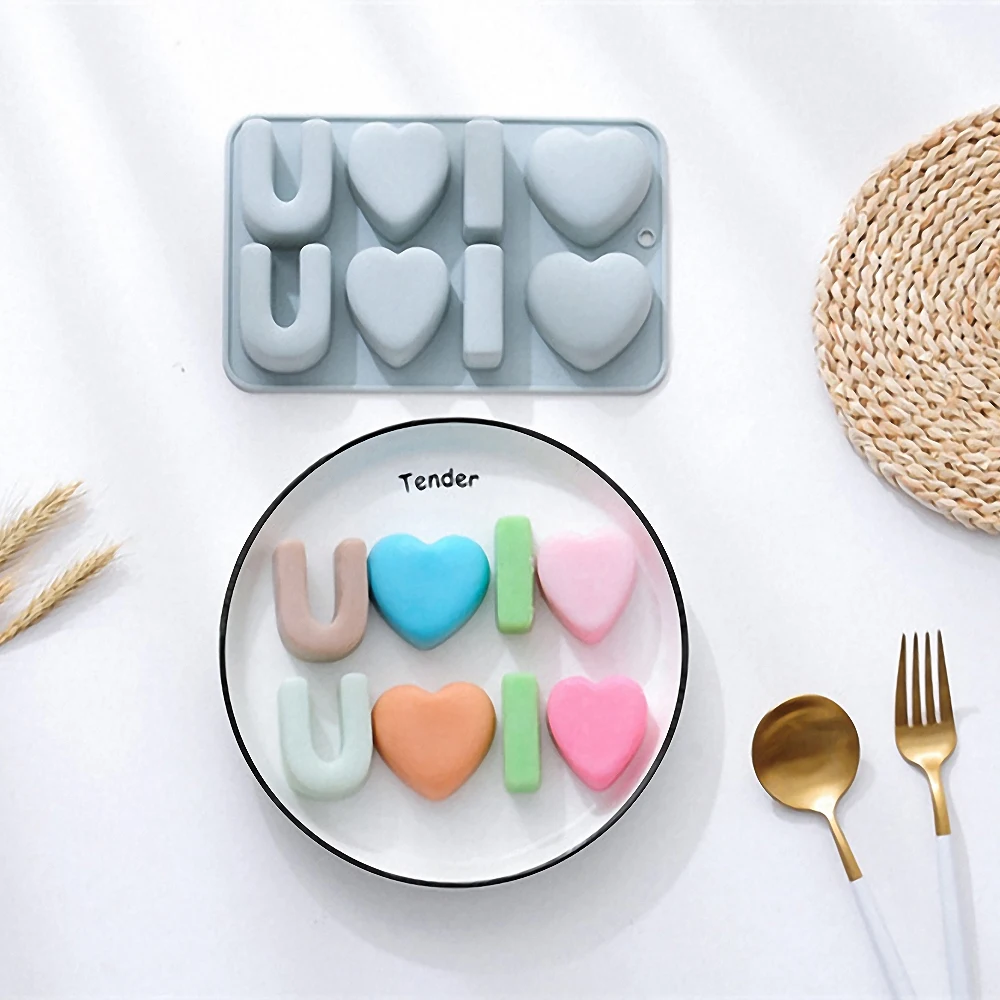 

3D Heart Love Letter Silicone Mold Festive Cake Decorating Tools Kitchen Dessert Chocolate Fondant Baking Mould Valentine's Day
