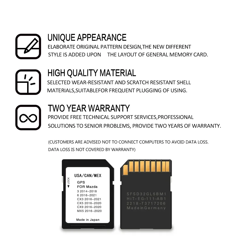 Северная Америка 2022 16 ГБ карта навигационных карт CX-5 для Mazda 3 6 CX3 5 9 MX5 GPS SD-карта