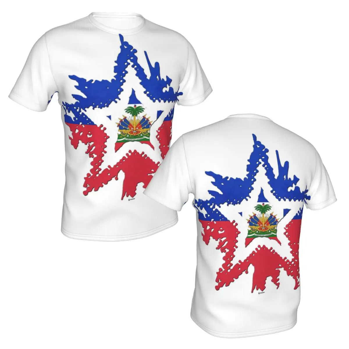 Футболка с флагом Гаити звезда промо Мужская футболка принт R333 Забавный телефон