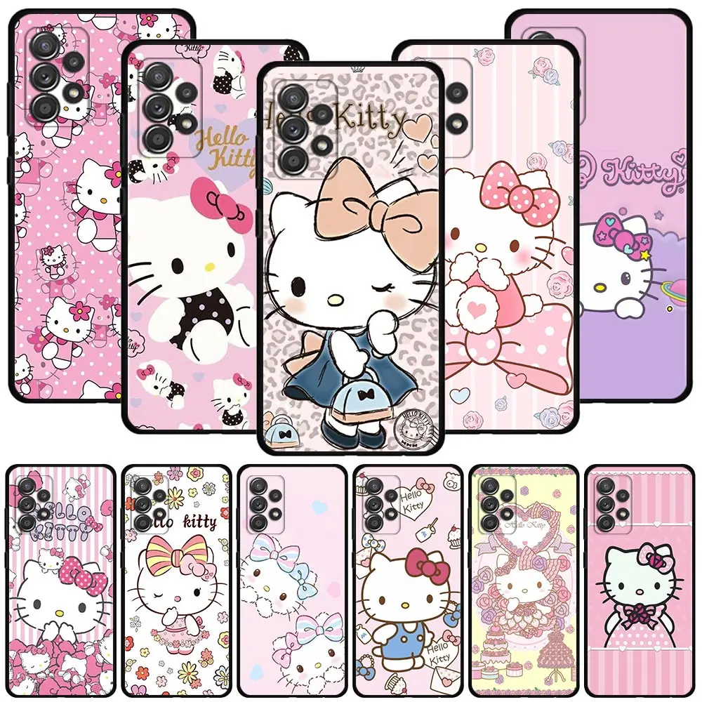 

Phone Case For Samsung Galaxy A51 A71 A31 A13 A11 A01 A72 A52 A42 A32 A22 A21s A02s A03 A12 A02 Cover Cute Pink Hello Kitty