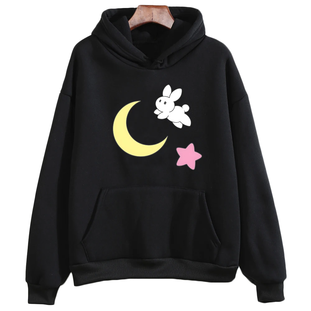 

Sakura Bunny Lovely Rabbit She's Jumping Oversized Hoodie Girls Kawaii/Cute Cartoon Long-sleeved Children Sweatshirt Fleece Soft
