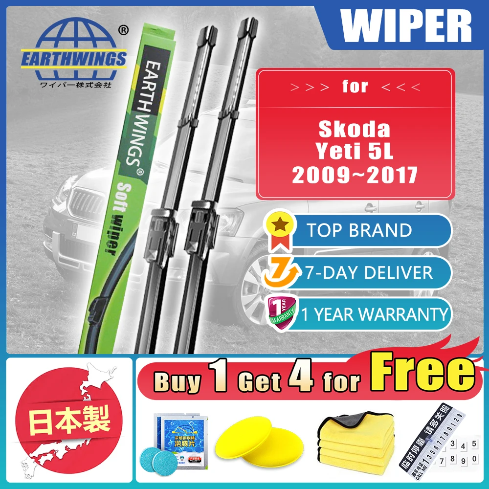 

For Skoda Yeti 5L 2009 2010 2011 2012 2013 2014 2015 2016 2017 Front Wiper Blades Brushes Windshield Windscreen Car Accessories