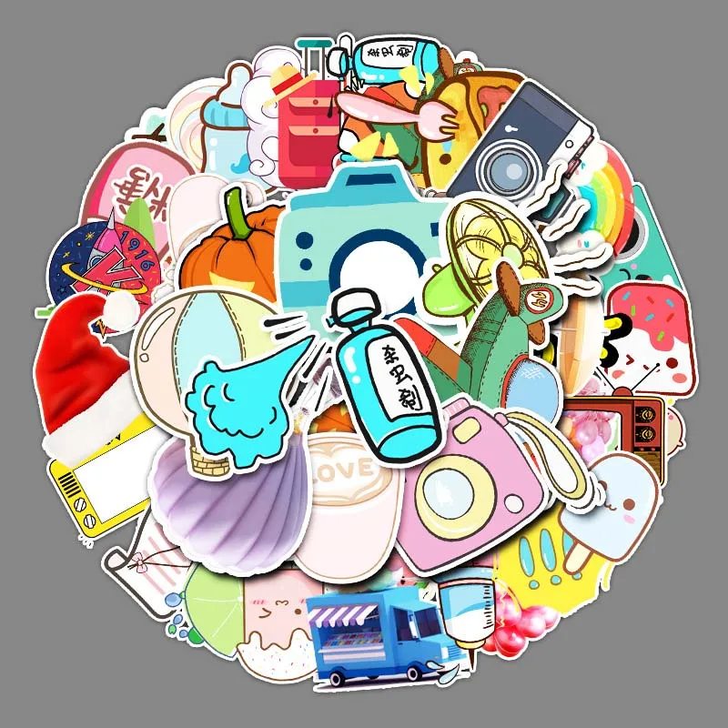 

50 шт., Детские Водонепроницаемые стикеры в стиле «граффити»