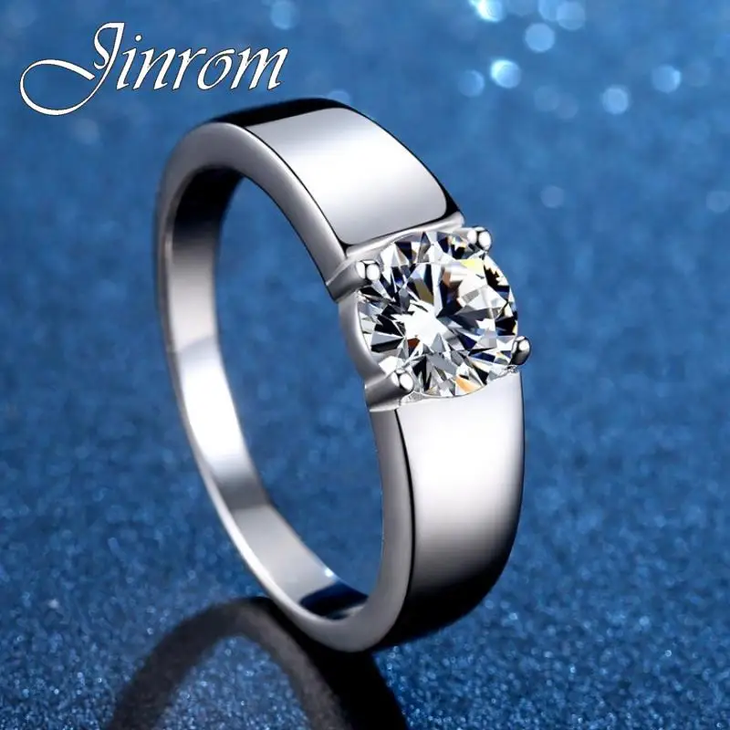 

Мужское кольцо Jinrom из стерлингового серебра S925, бриллиант 1 карат