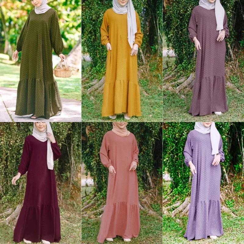 

Middle East Fashion Arabian Plus Size Women's Robe Premium Pink Embroidered Dress Muslim Prayer National Dress Kaftan Abaya