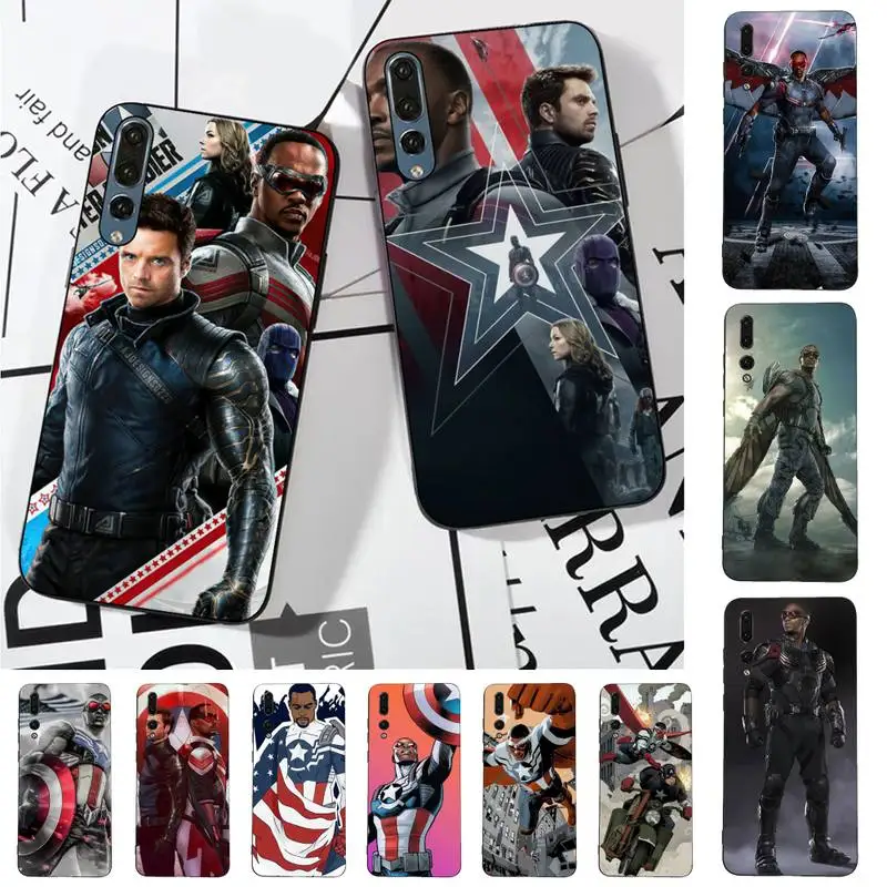 

Marvel Falcon Phone Case for Huawei P30 40 20 10 8 9 lite pro plus Psmart2019