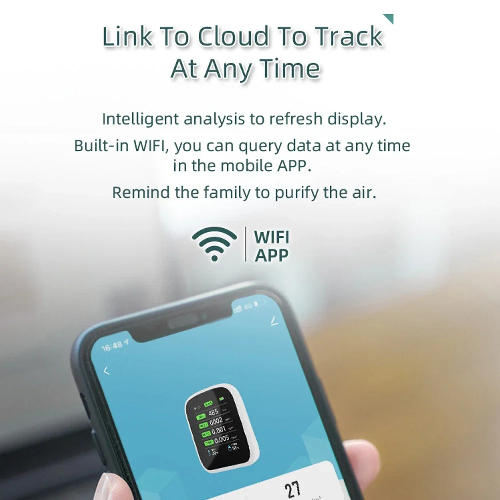 8в1 Tuya Wi-Fi измеритель качества воздуха монитор в помещении мини-монитор CO2 тест