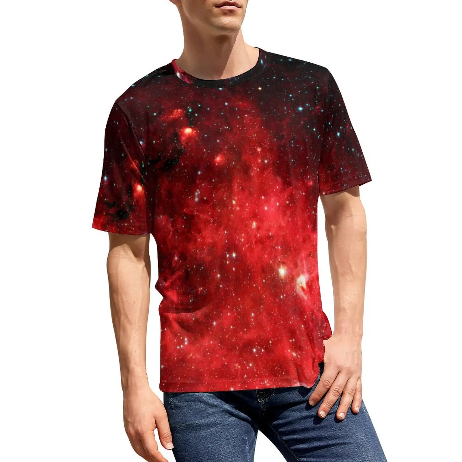 

Galaxy T-Shirt North America Nebula Men Hippie T Shirts Beach Pattern Tees Short Sleeve EMO Big Size Tops Birthday Gift