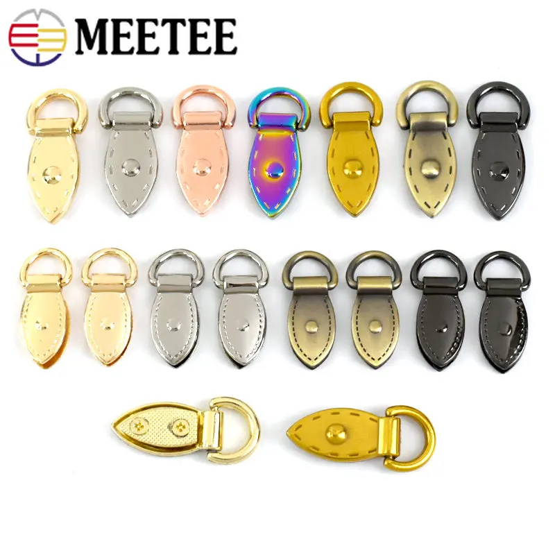 

4/10Pcs 9/10mm Metal Side Connector Buckles Leaf D Ring Clasp Handbag Strap Chain Decor Hook DIY Leather Craft Accessories