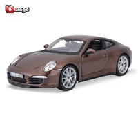 bburago 124 scale porsche 911 carrera s brown alloy racing car alloy luxury vehicle diecast cars model toy collection gift