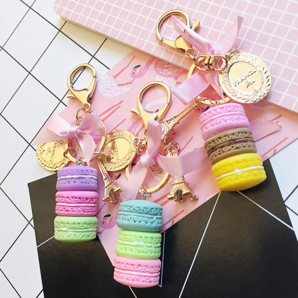 

Cute Macaron Cake Pendant Car Key Ring Keychain Alloy Holder Bag Purse Accessory