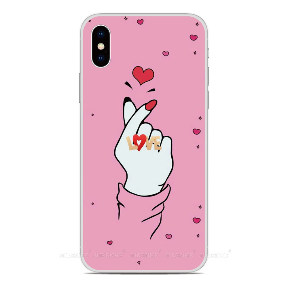 Finger Love Heart Cover For For iPhone 14 13 12 11 Pro MAX Mini SE2 2020 SE3 XR X XS 6S 6 7 8 Plus iPod Touch 7 6 5 Phone Case images - 6
