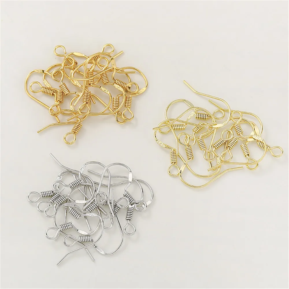 

S925 Sterling Silver Plated 14K18K Gold Wrap Colorful Ear Hook Handmade DIY Ear Clip Earring Jewelry Material Accessories