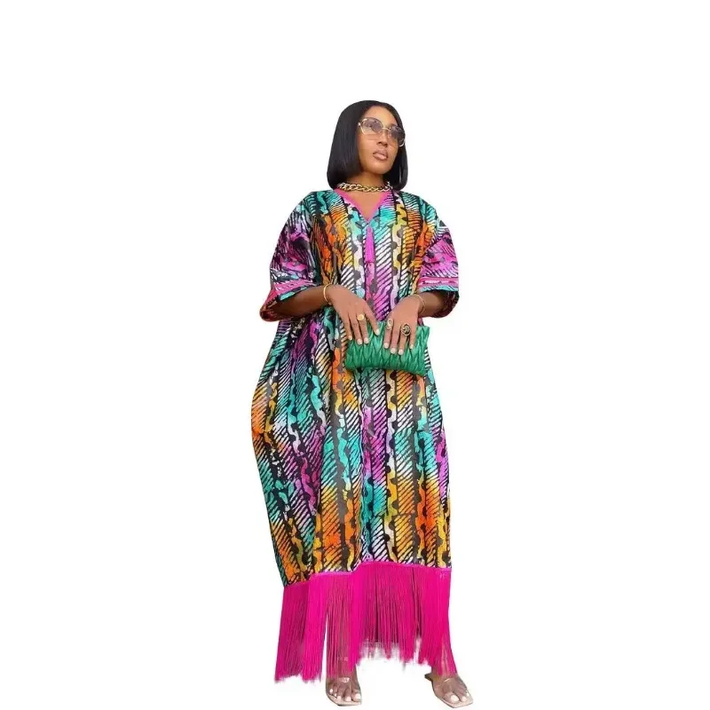 Африканские платья для женщин с кисточками африканская мода Boubou Dashiki наряды в