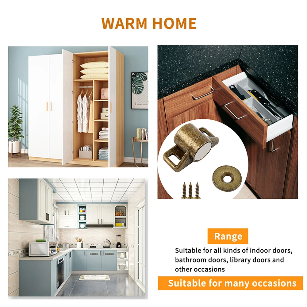 

Ensure the Safety and Security of Your Furniture Doors with this Zinc Alloy Magnetic Catch Latch Includes 3 Screws