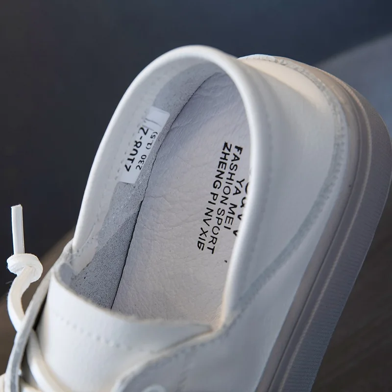 Square Toe White Tennis Women's Shoes Sneakers Stepping Foot Two Wear Ugly Cute Single Shoes Casual Skate Board Shoes