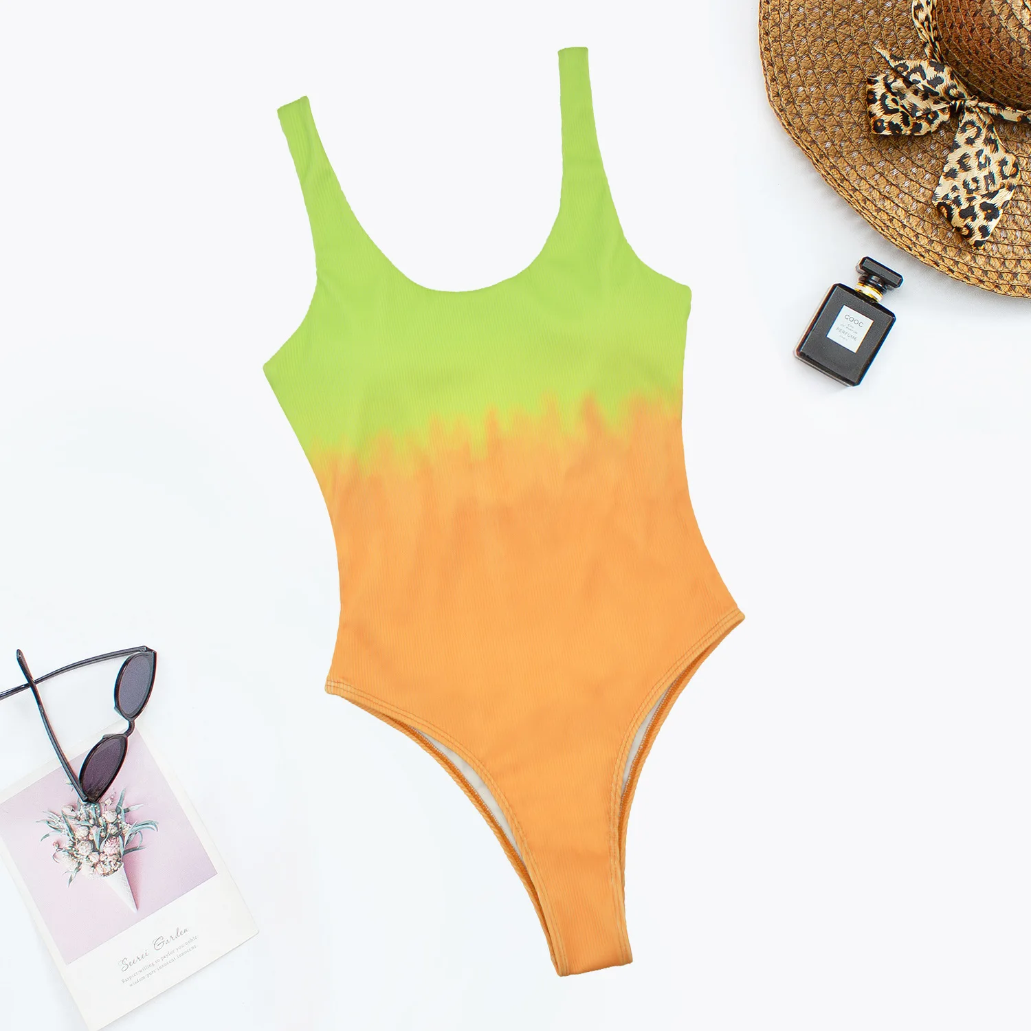 2022 сексуальный Монокини купальный костюм в рубчик с градиентом Женское боди