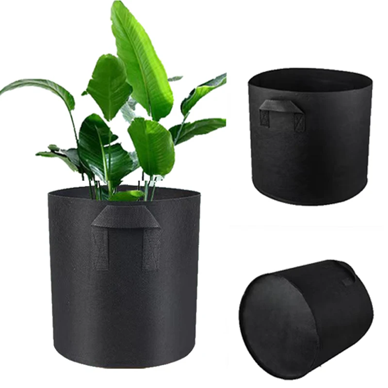 3 Pcs 1/3/5/7/10/15/20 Gallon Non Woven Planting Bag Thickened Felt Grow Bags For Garden Fruits  Vegetables With Handles