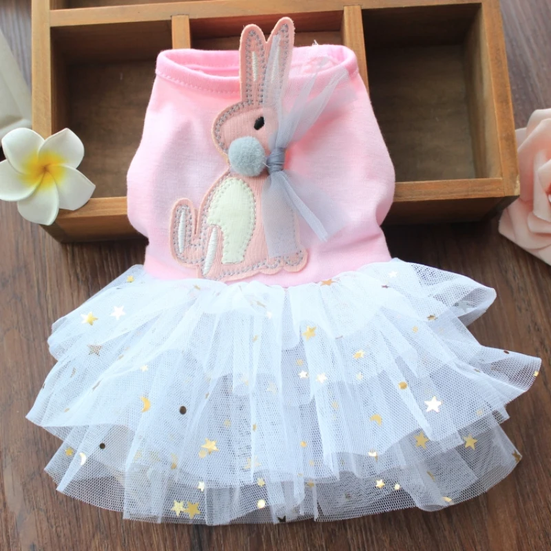 

Летнее платье для собак Милая одежда для домашних животных Одежда для собак юбка с кошкой Чихуахуа Одежда для йоркширского пуделя померанс...