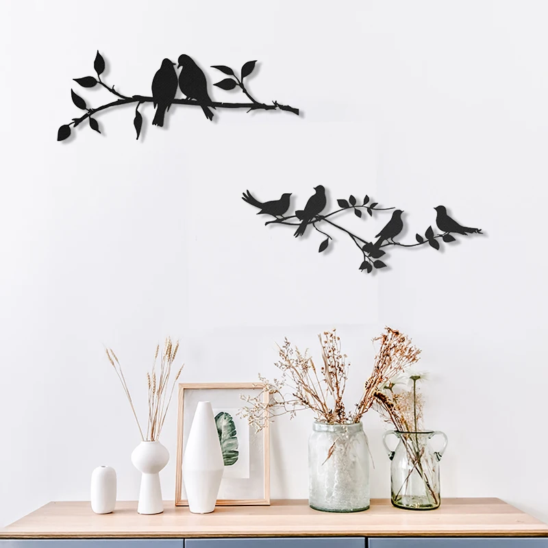 

Birds On Branches Wall Art Decor Room Decorative Painting, 71x51 Cm/27.6x20 Inch 3mm/5mm Board Hang On Room Wall