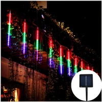 solar string fairy lights 3050cm 8 tube meteor shower led waterproof outdoor garland solar lamp christmas for garden decoration