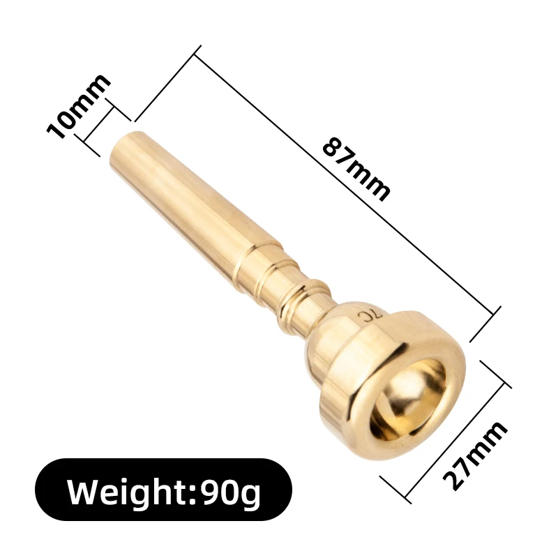 Фото B-Flat Trumpet Instrument Универсальный мундштук 5C7C, экономичный студенческий мундштук для начинающих, медный посеребренный латунный инструмент, аксессуары №4
