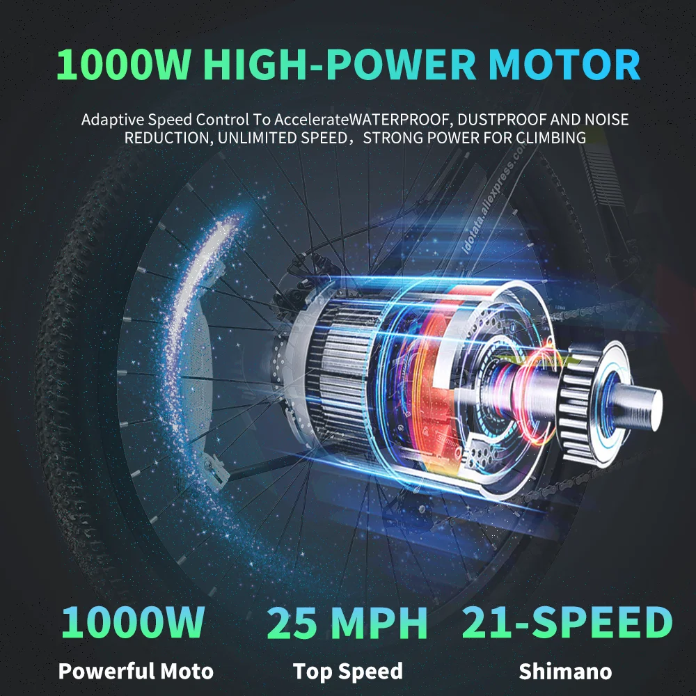 WElectric Bicycle48V12.8 AH литиевая батарея взрослый горный пересеченный велосипед для езды