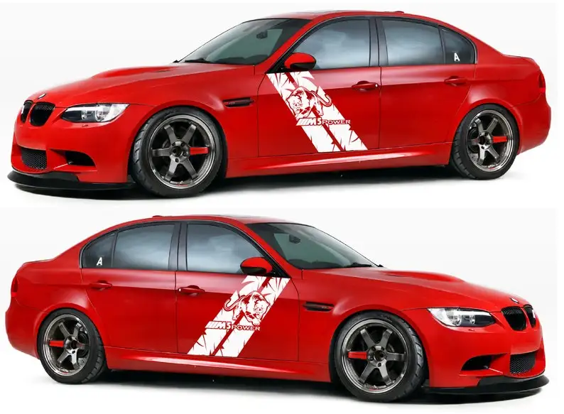 

Pair of Sport Side Stripes Decal Sticker Vinyl Compatible with BMW M5