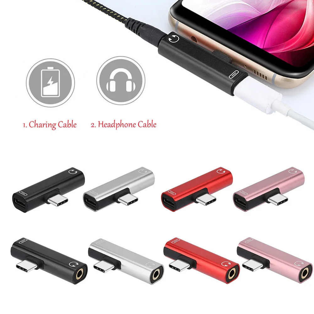 

Type-c Headphone Adapter Portable 2-in-1 Audio 3.5mm Converter Suitable For Huawei Mate 10 Pro/Xiaomi Mi Max 3
