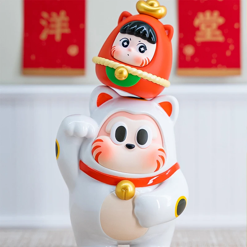 Скрытый WOOO THE SLLO X ROBAO Dharma счастливая кошка коллекционные игрушки орнаменты каваи