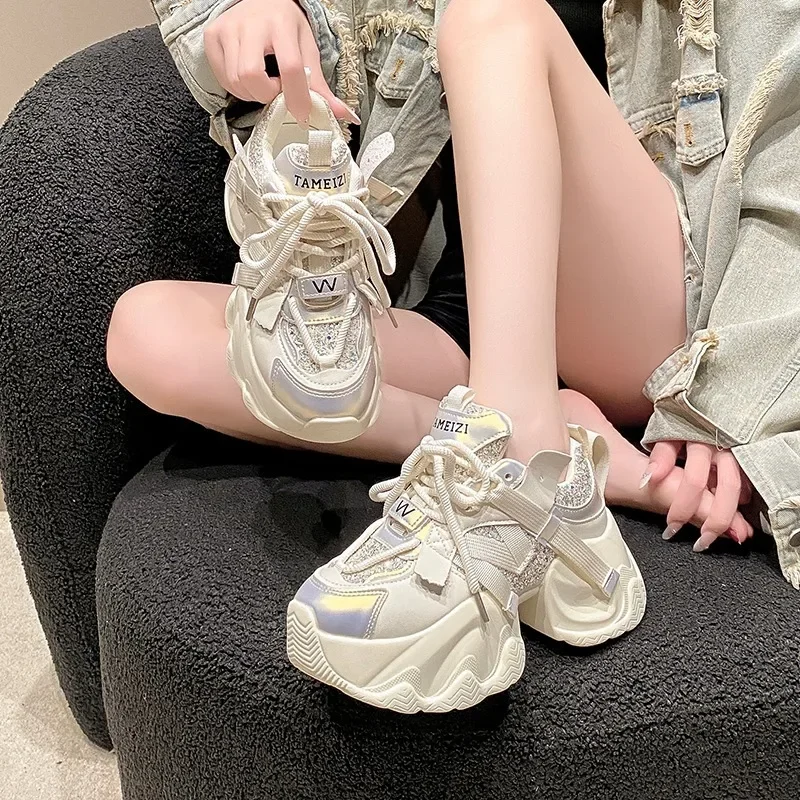 Кроссовки женские на толстой подошве Вулканизированная подошва повседневная