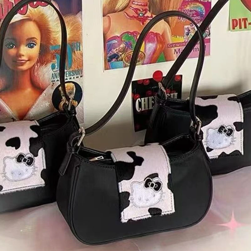 

Сумка для подмышек Hello Kitty Sanrio Hottie Y2K Kawaii, креативная мультяшная Ретро сумка в стиле Харадзюку для отдыха, милая крутая Горячая стильная сумочка для девушек, подарок