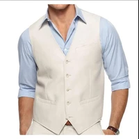 mens suit vest sleeveless customized v neck business casual jacket wedding groomsmen top thin section