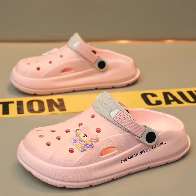 

Шлепанцы женские для сада и пляжа, мюли с отверстиями, сандалии на высоком каблуке, для всей семьи, летние тапочки для влюбленных