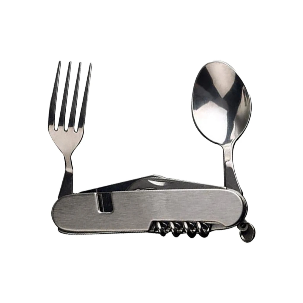 

Outdoor Folding Tableware Stainless Steel Folding Spoon Camping Grill Folding Cutlery Spoon Portable Picnic Tourist Tool