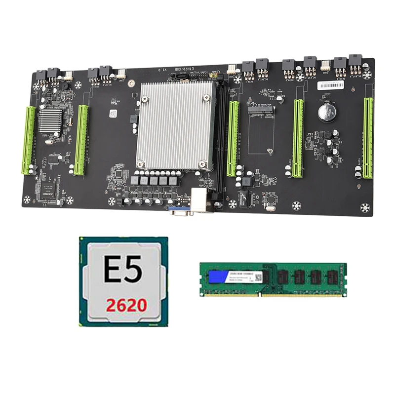 

ETH79-X5B BTC Mining Motherboard With E5 2620 CPU+ DDR3 RAM H61 LGA2011 80Mm PCIE 16X SATA2.0+MSATA With VGA Interface