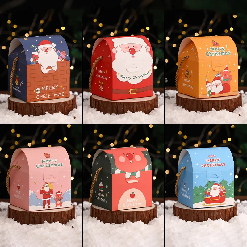 

6pcs Merry Christmas Boxes For Cookie Candy Chocolate Packaging Christmas Decor