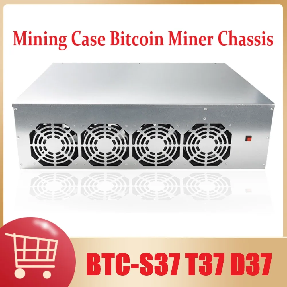 

BTC S37 D37 T37 Chassis Mining Case with 4 Fan 8GB RAM mSATA SSD Bitcoin ETH Ethereum Miner 8 Graphics Card GPU Motherboard