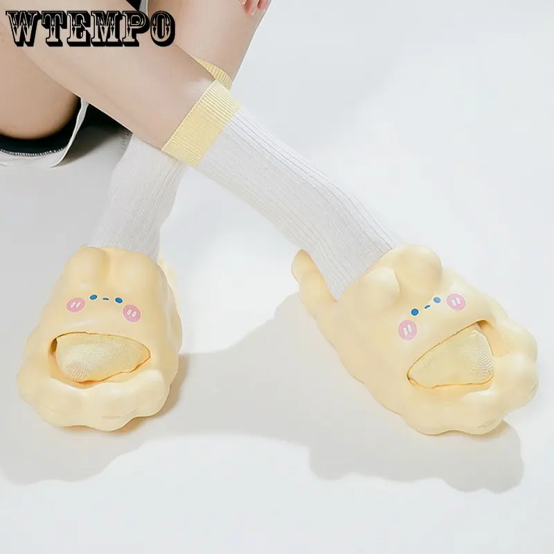 WTEMPO Cute Soft Thick Bottom Slippers Women'S Home Slide Ladies Shoes Fashion Solid Color Sandals Summer Flip Flops Wholesale