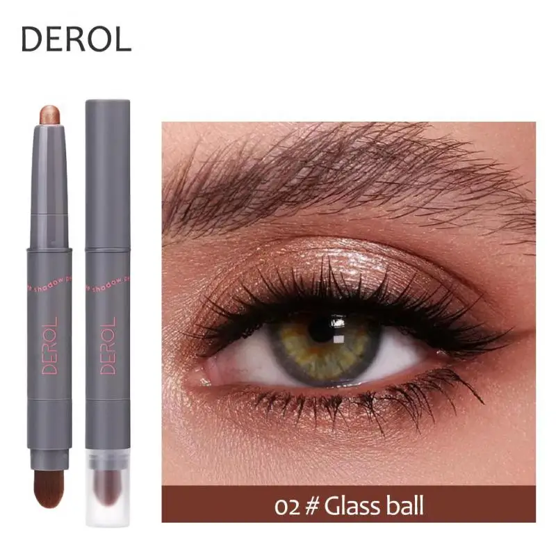 

DEROL Glitter Eyeshadow Liner Pencil Face Makeup Highlighter Long Lasting Matte Pink Silkworm Champagne Gold Eyeliner Pen