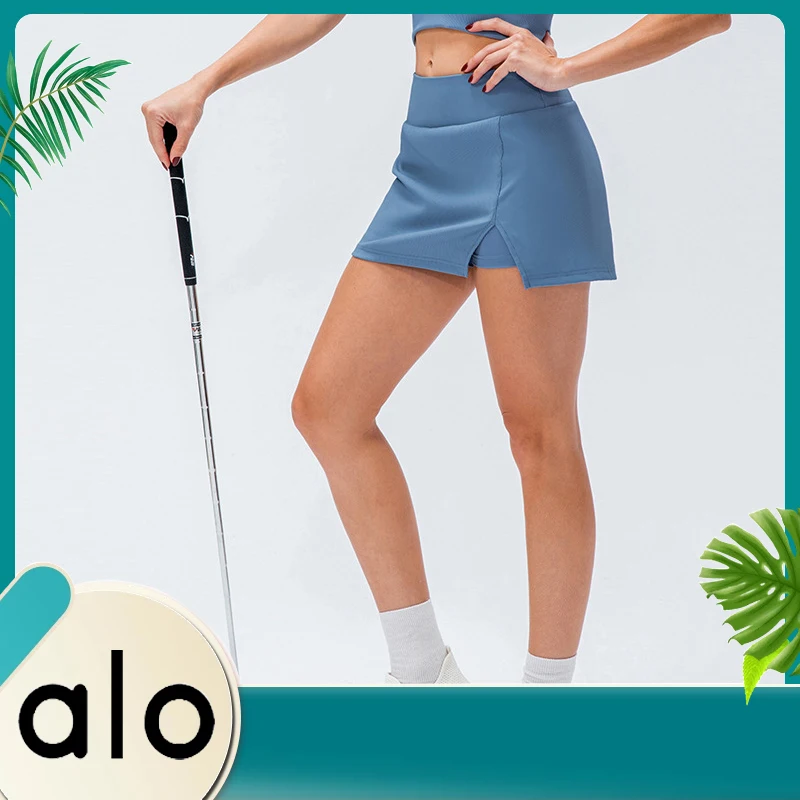 

Новинка 2022, Спортивная Женская теннисная юбка ALO YOGA для фитнеса и бега, сумка для бадминтона, юбка на бедра с внутренним карманом, танцевальн...