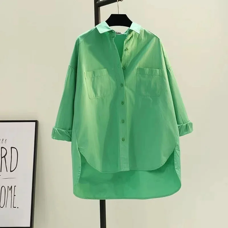 

Women's Shirt 2023 New Blouses Spring Summer Oversized Cotton Long Sleeves Loose Streetwear Casual Shirts Top Clothing