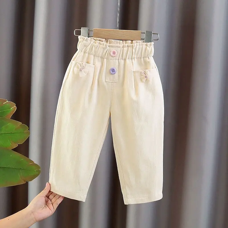 

0 2 4 5Y Girls Pants Autumn Clothes New Fashionable Children's Sports Pants Girls Baby Spring and Autumn Loose Casual Trousers