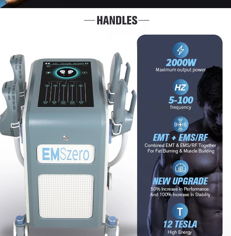 

EMS Pro Electro Magnetic Muscle Stimulator 2/4/5 handle Emszero Slim Neo Electric Body Sculpting Weight Loss Machine Salo