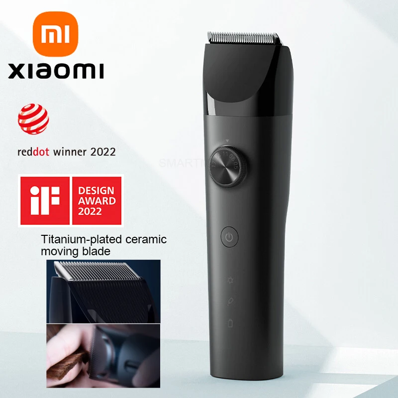 Машинка для стрижки волос XIAOMI MIJIA, профессиональный триммер с титановым покрытием и керамическими лезвиями, перезаряжаемая, для парикмахера