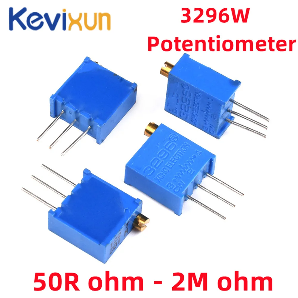 10pcs 3296 3296W Trimpot Trimmer Potentiometer 50 100 200 500 ohm 1K 2K 5K 10K 20K 50K 100K 200K 500K 1M ohm 103 100R 200R 500R